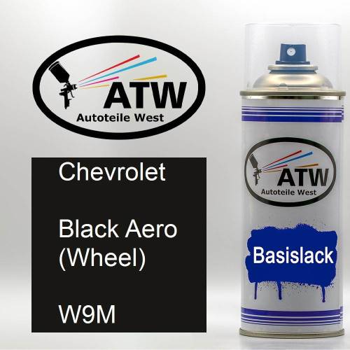 Chevrolet, Black Aero (Wheel), W9M: 400ml Sprühdose, von ATW Autoteile West.